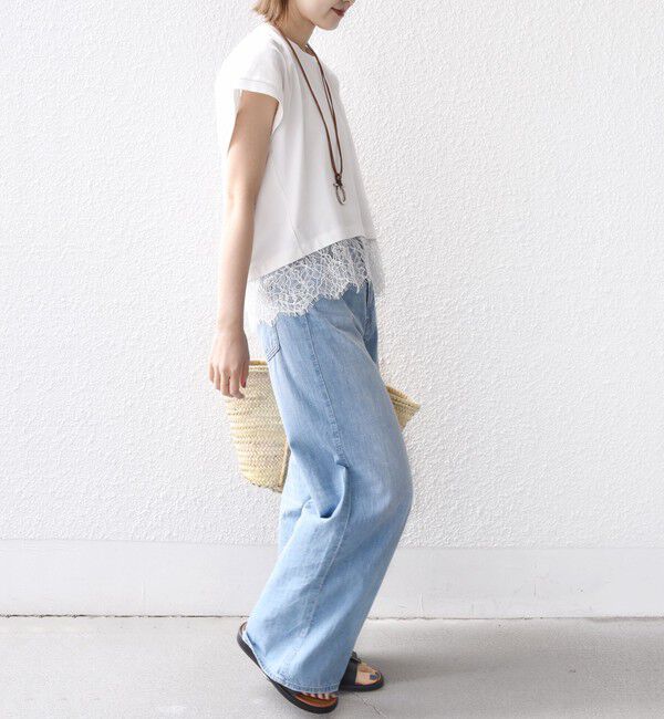 SHIPS for women「【WEB限定】〈手洗い可能〉裾 レース コンビ プルオーバー」|Tシャツ・カットソー|