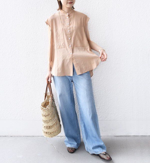 SHIPS for women「【WEB限定】〈手洗い可能〉サイド ボタン バック レイヤード ブラウス」|シャツ・ブラウス|