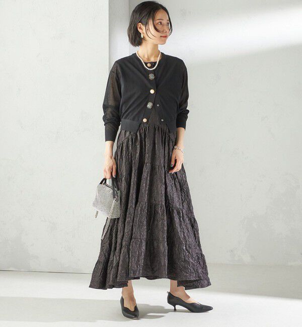 SHIPS for women「TORRAZZO DONNA:〈手洗い可能〉ビジュー シアー カーディガン」|カーディガン|