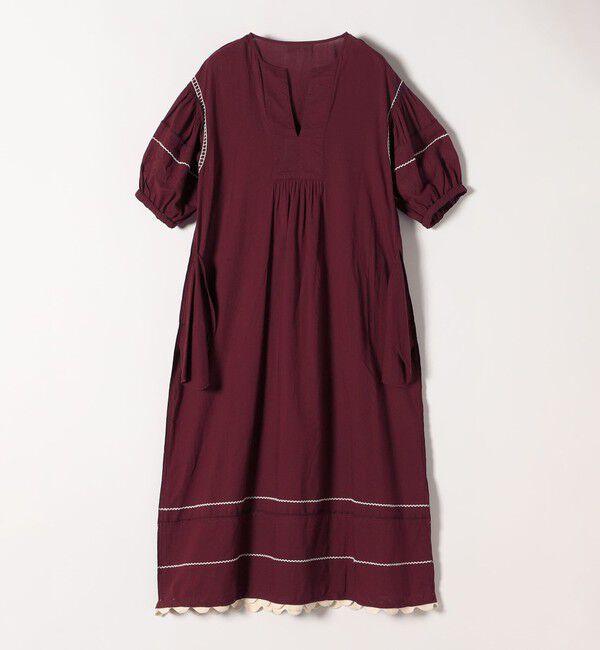 SHIPS any「bon_meur:〈洗濯機可能〉ジオメトリック エンブロイダリー パフ マキシ ワンピース」|ワンピース|