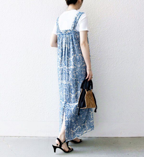 SHIPS any「SHIPS any:〈手洗い可能〉メッシュ ジャカード ギャザー Iライン ワンピース」|ワンピース|