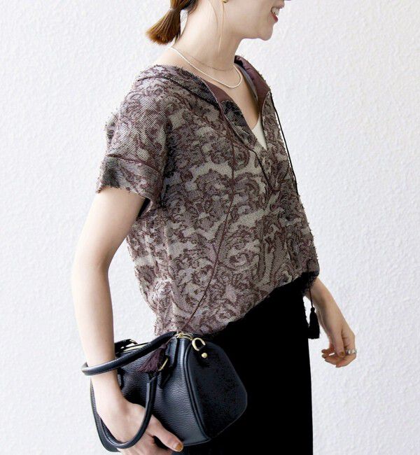 SHIPS any「SHIPS any:〈手洗い可能〉メッシュ ジャカード カフタン スキッパー ブラウス」|シャツ・ブラウス|