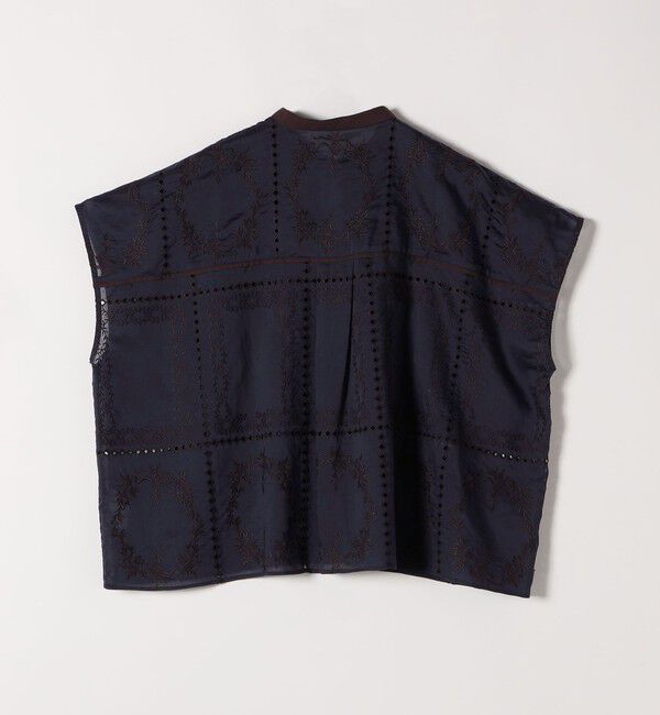 SHIPS any「SHIPS any:〈手洗い可能〉エンブロイダリー レース シアー フレンチスリーブ シャツ」|シャツ・ブラウス|