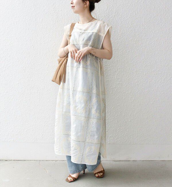 SHIPS any「SHIPS any:〈手洗い可能〉エンブロイダリー レース シアー ワンピース」|ワンピース|