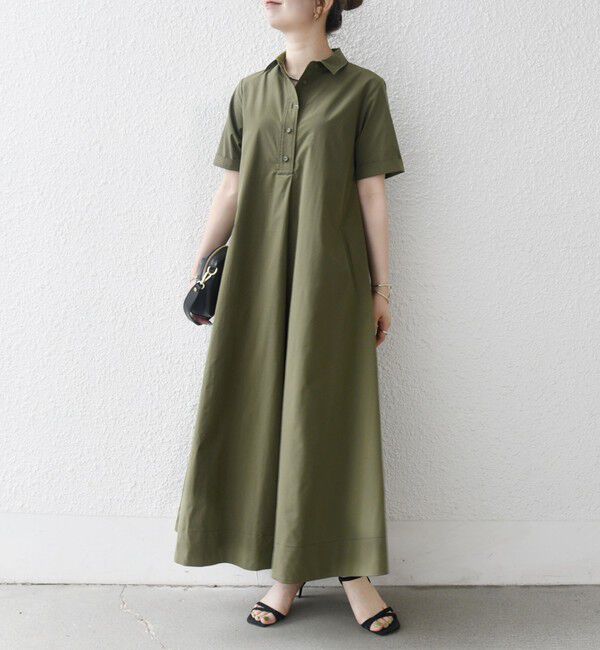 SHIPS any「SHIPS any:〈洗濯機可能〉タイプライター スキッパー フレア シャツ ワンピース」|ワンピース|