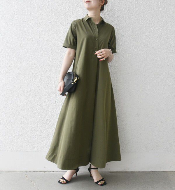 SHIPS any「SHIPS any:〈洗濯機可能〉タイプライター スキッパー フレア シャツ ワンピース」|ワンピース|