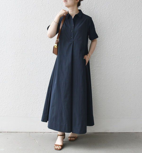 SHIPS any「SHIPS any:〈洗濯機可能〉タイプライター スキッパー フレア シャツ ワンピース」|ワンピース|