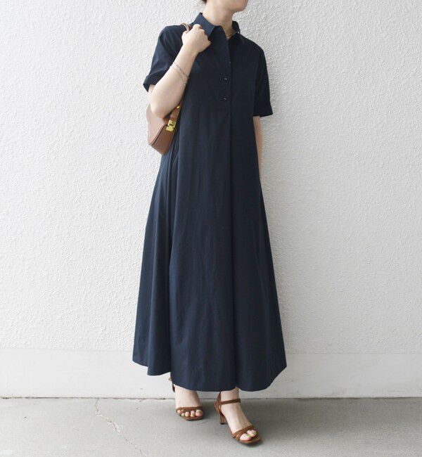 SHIPS any「SHIPS any:〈洗濯機可能〉タイプライター スキッパー フレア シャツ ワンピース」|ワンピース|