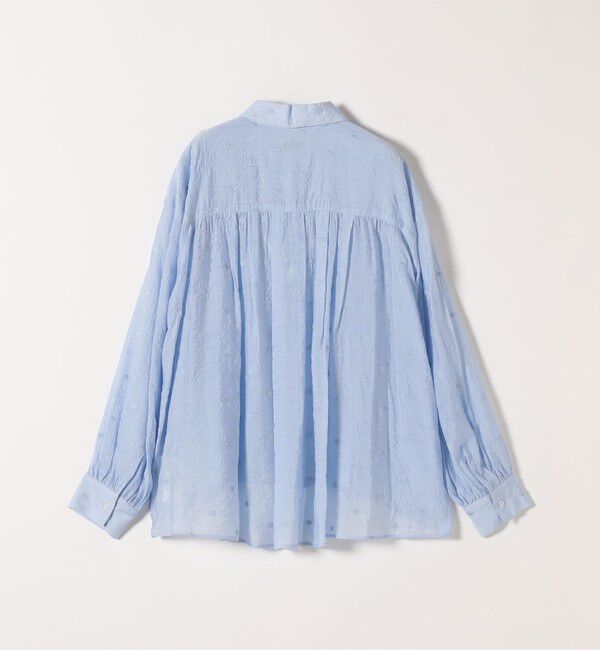 SHIPS any「《追加予約》【WEB限定】SHIPS any:〈手洗い可能〉シアー ドット レギュラーカラー ギャザー シャツ」|シャツ・ブラウス|