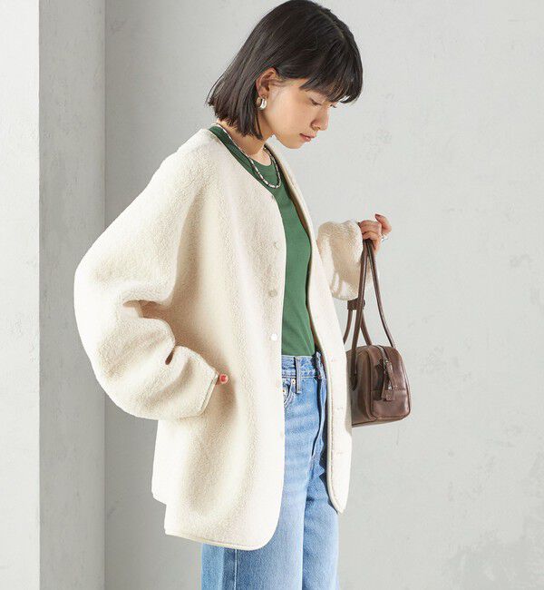 SHIPS for women「【一部WEB限定】〈手洗い可能〉NEW リバーシブル ボア ブルゾン」|ブルゾン・スタジャン|