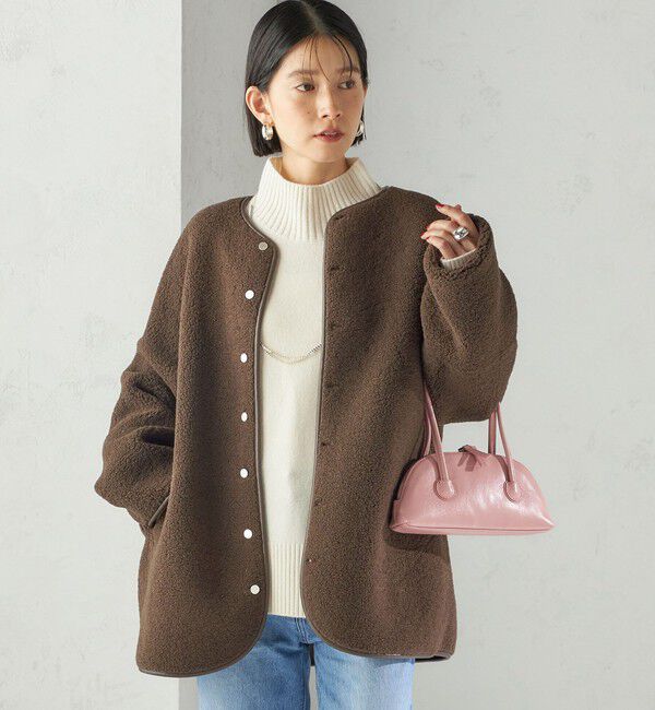 SHIPS for women「【一部WEB限定】〈手洗い可能〉NEW リバーシブル ボア ブルゾン」|ブルゾン・スタジャン|