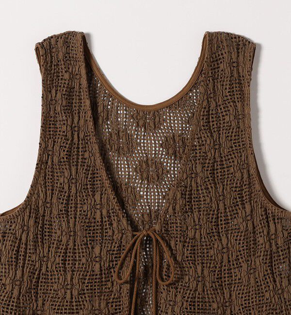 SHIPS any「SHIPS any:〈手洗い可能〉フラワー メッシュ 2WAY ティアード ペプラム ベスト」|ベスト・ジレ|