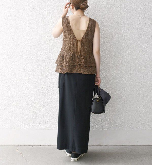 SHIPS any「SHIPS any:〈手洗い可能〉フラワー メッシュ 2WAY ティアード ペプラム ベスト」|ベスト・ジレ|