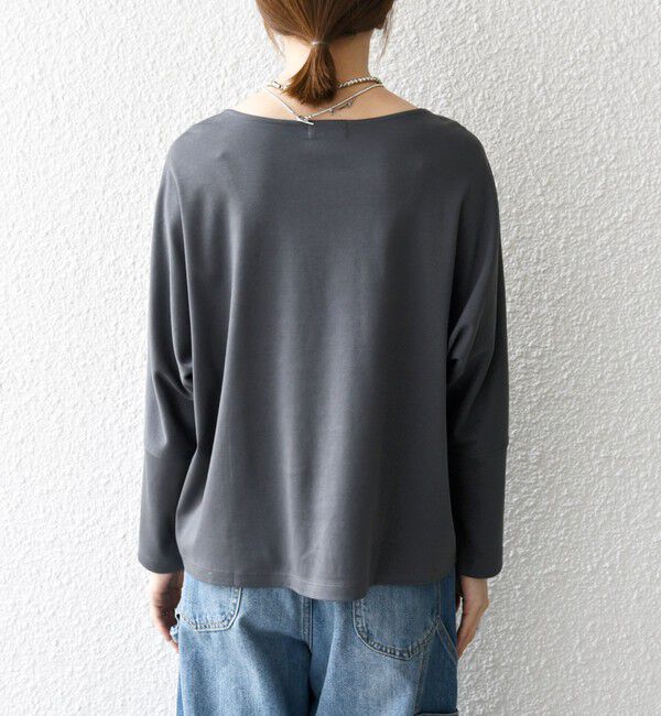 SHIPS any「SHIPS any:〈接触冷感/汗染み防止加工/洗濯機可能〉ボートネック ワイド ロンTEE」|Tシャツ・カットソー|