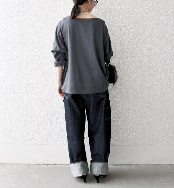 SHIPS any「SHIPS any:〈接触冷感/汗染み防止加工/洗濯機可能〉ボートネック ワイド ロンTEE」|Tシャツ・カットソー|