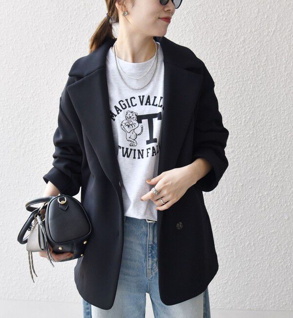 SHIPS any「SHIPS any:〈洗濯機可能〉ダンボール コクーン テーラード ミディ コート」|チェスターコート|