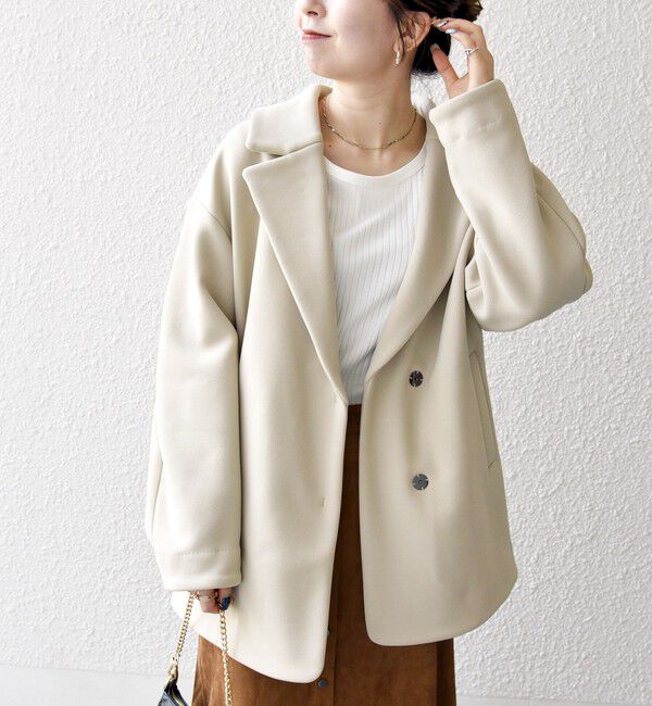 SHIPS any「SHIPS any:〈洗濯機可能〉ダンボール コクーン テーラード ミディ コート」|チェスターコート|