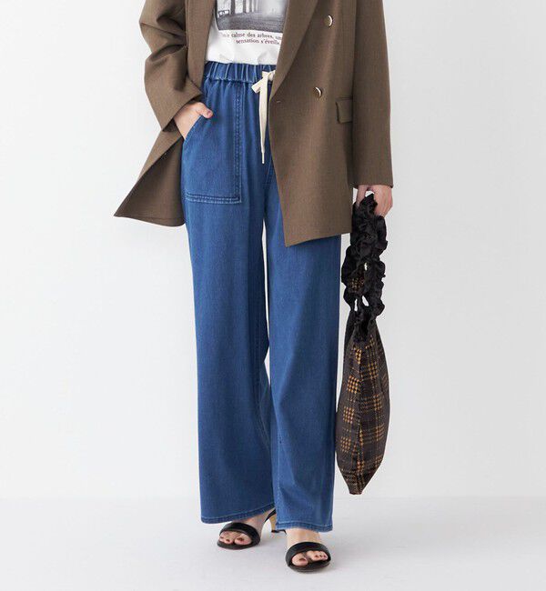 SHIPS Colors 「SHIPS Colors:〈洗濯機可能〉カットデニム ドロスト パンツ◇」|デニム|ブルー