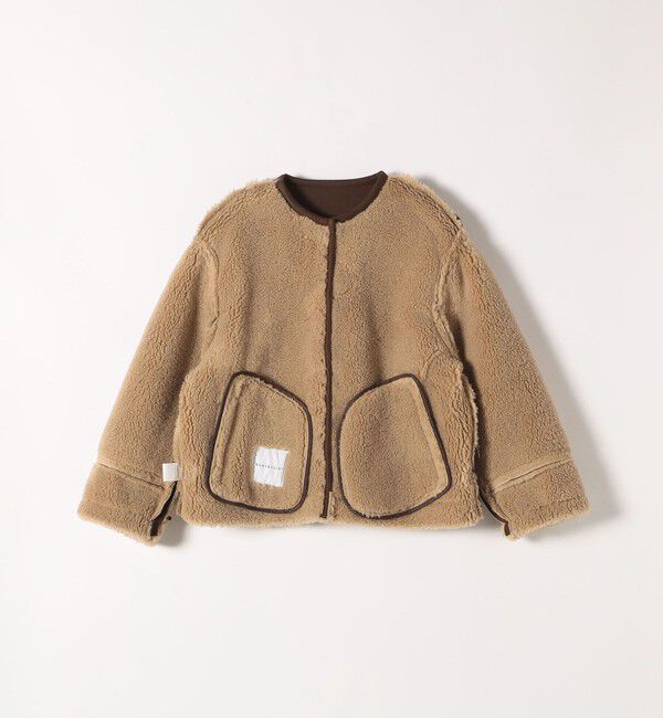 quaranciel「quaranciel: ムートンライク ボア ボンディング ノーカラー スナップ ブルゾン」|その他|