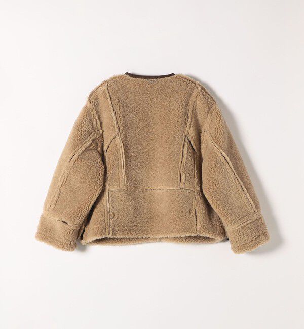 quaranciel「quaranciel: ムートンライク ボア ボンディング ノーカラー スナップ ブルゾン」|その他|