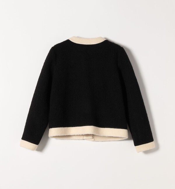 SHIPS any「SHIPS any: バイカラー クルーネック カーディガン ジャケット」|ノーカラージャケット|