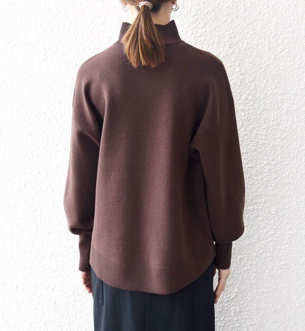 SHIPS any「SHIPS any:〈洗濯機可能〉ハイネック ボリュームスリーブ ロングリブ ニット プルオーバー」|ニット・セーター|