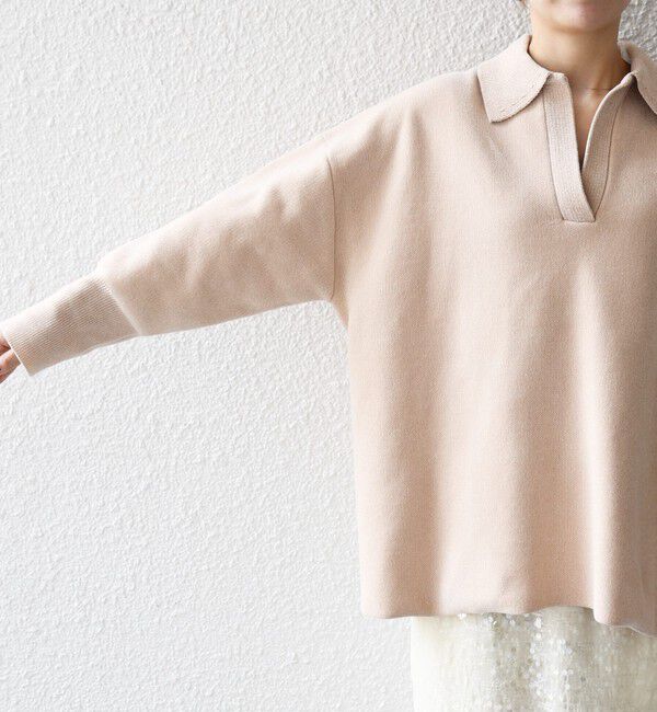 SHIPS any「SHIPS any:〈手洗い可能〉モールヤーン スキッパー ポロ ニット プルオーバー」|ニット・セーター|