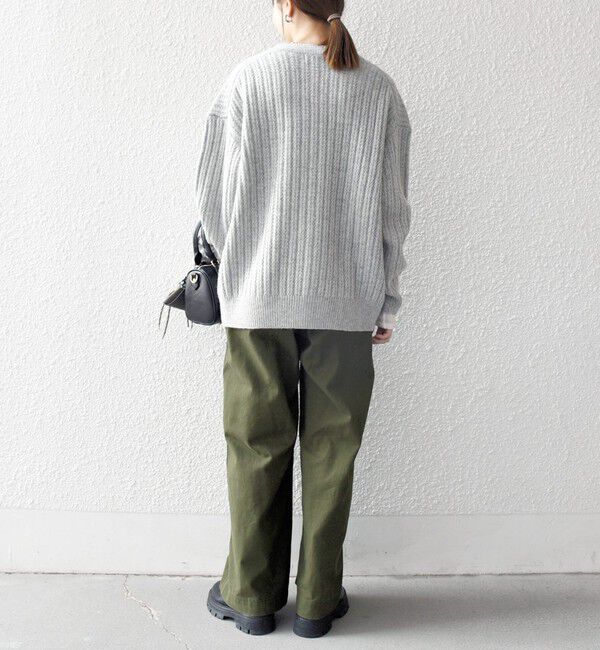 SHIPS any「SHIPS any: リブ タック編み Vネック ルーズ ニット カーディガン」|カーディガン|