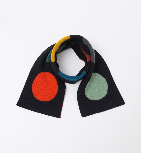 SHIPS「JO GORDON: Small Multicolour spot scarf」|ストール|ブラック