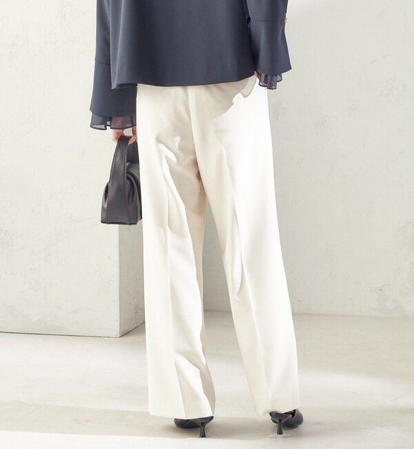 SHIPS for women「〈手洗い可能〉ダブル クロス セミ ワイド パンツ（セレモニー対応可）」|その他|