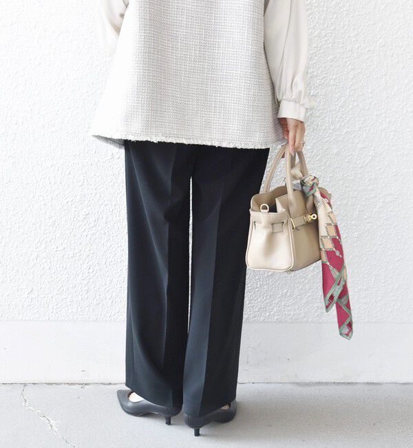 SHIPS for women「〈手洗い可能〉ダブル クロス セミ ワイド パンツ（セレモニー対応可）」|その他|