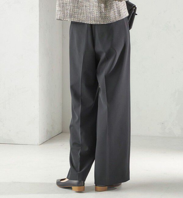 SHIPS for women「〈手洗い可能〉ダブル クロス セミ ワイド パンツ（セレモニー対応可）」|その他|