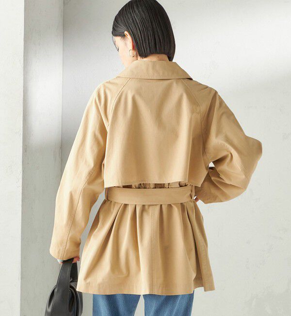 SHIPS for women「〈撥水加工〉バック ギャザー ドロスト ミディ丈 トレンチ」|トレンチコート|