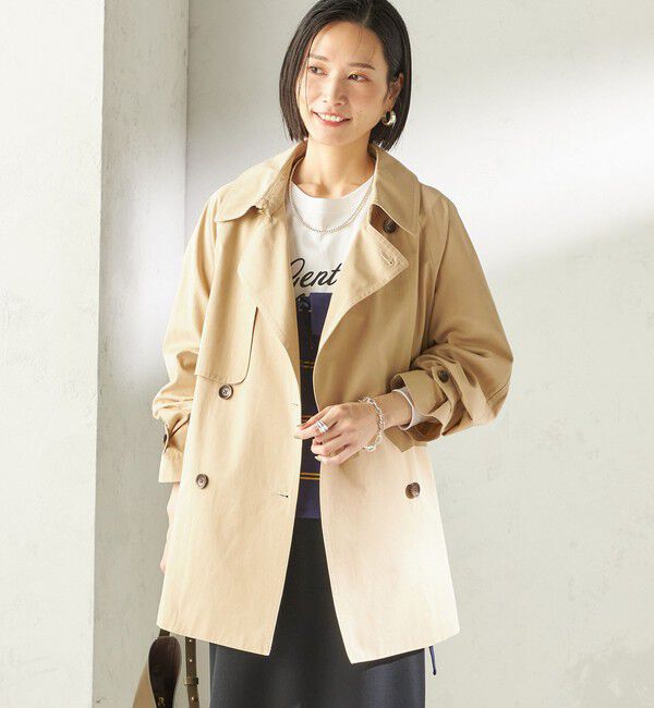 SHIPS for women「〈撥水加工〉バック ギャザー ドロスト ミディ丈 トレンチ」|トレンチコート|