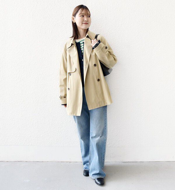 SHIPS for women「〈撥水加工〉バック ギャザー ドロスト ミディ丈 トレンチ」|トレンチコート|