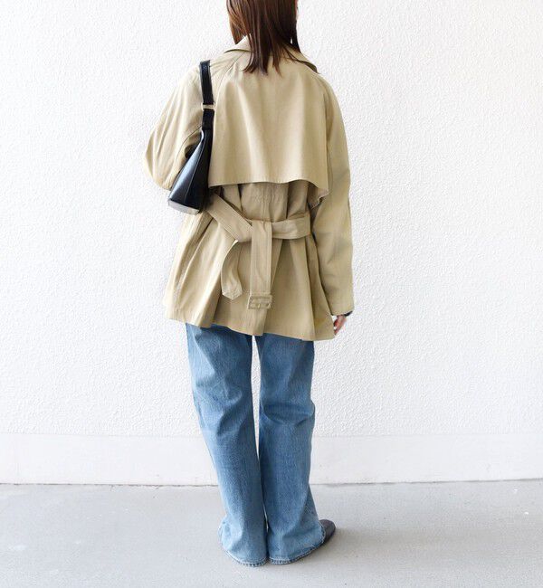 SHIPS for women「〈撥水加工〉バック ギャザー ドロスト ミディ丈 トレンチ」|トレンチコート|