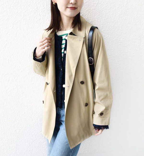 SHIPS for women「〈撥水加工〉バック ギャザー ドロスト ミディ丈 トレンチ」|トレンチコート|