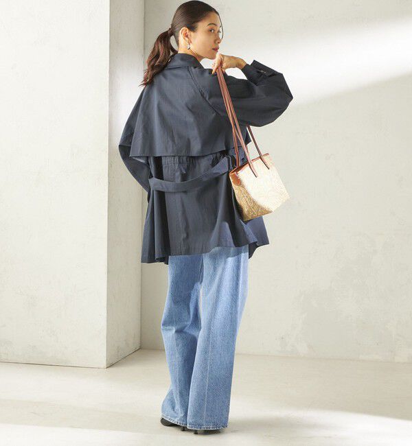SHIPS for women「〈撥水加工〉バック ギャザー ドロスト ミディ丈 トレンチ」|トレンチコート|