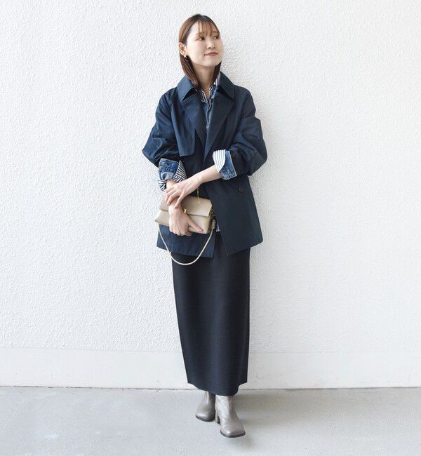 SHIPS for women「〈撥水加工〉バック ギャザー ドロスト ミディ丈 トレンチ」|トレンチコート|