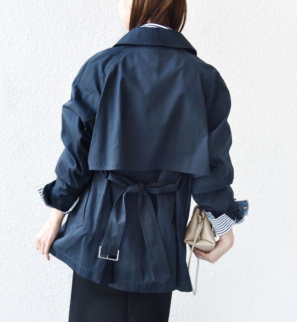 SHIPS for women「〈撥水加工〉バック ギャザー ドロスト ミディ丈 トレンチ」|トレンチコート|