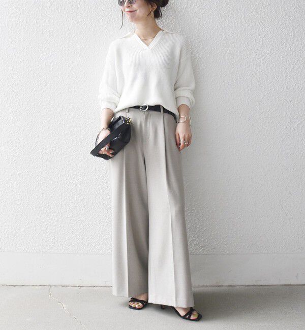 SHIPS any「SHIPS any:〈手洗い可能〉コットン ミックス スキッパー ポロ ニット プルオーバー」|ニット・セーター|