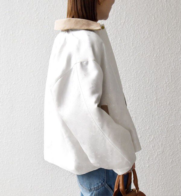 SHIPS any「SHIPS any:〈手洗い可能〉フラワー ジャカード ジップ ブルゾン」|ブルゾン・スタジャン|