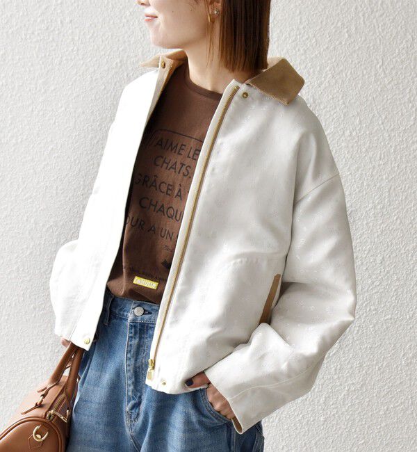 SHIPS any「SHIPS any:〈手洗い可能〉フラワー ジャカード ジップ ブルゾン」|ブルゾン・スタジャン|