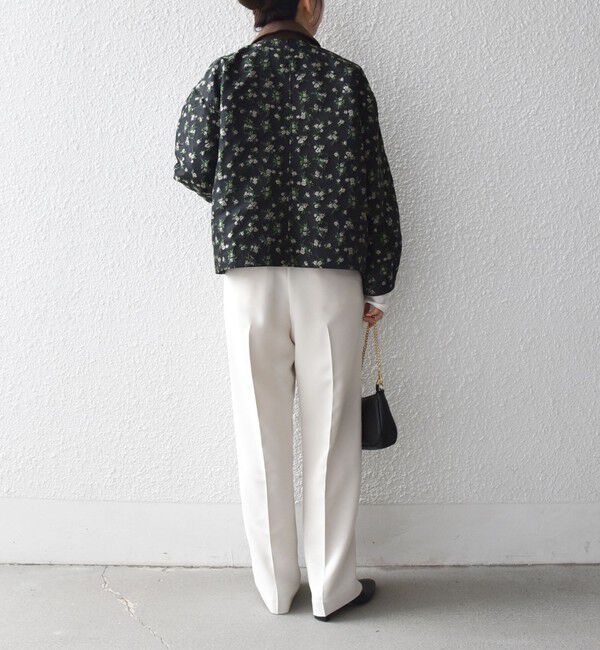 SHIPS any「SHIPS any:〈手洗い可能〉フラワー ジャカード ジップ ブルゾン」|ブルゾン・スタジャン|