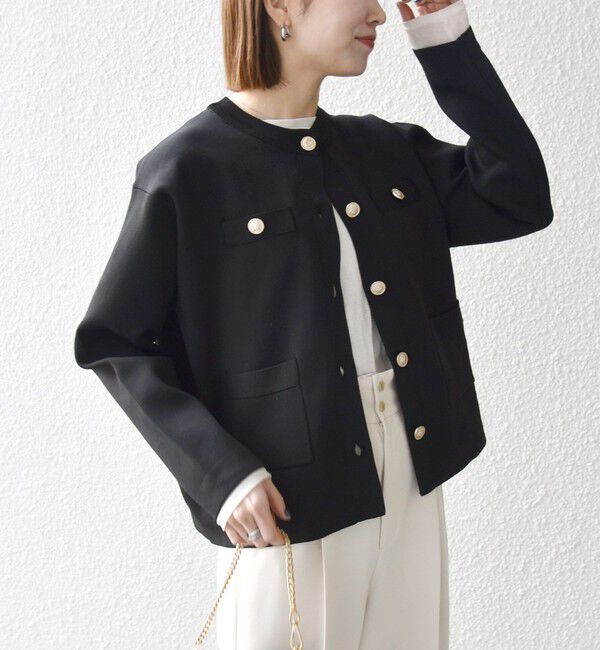 SHIPS any「SHIPS any:〈手洗い可能〉クルーネック ニット ジャケット カーディガン」|カーディガン|