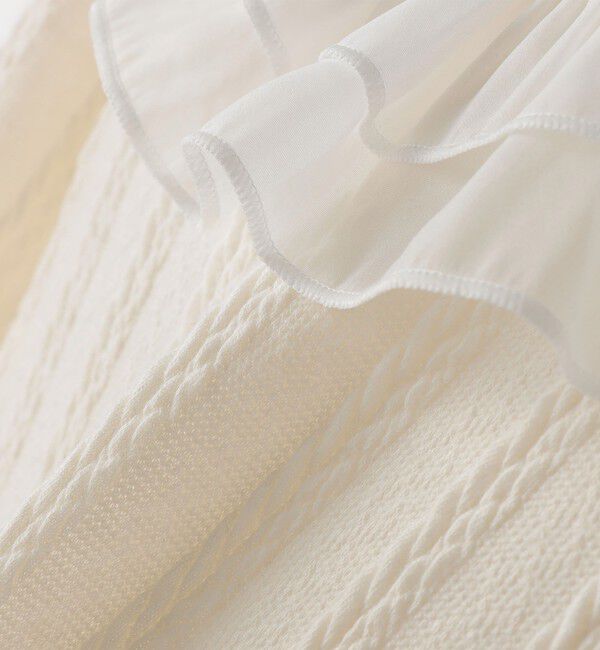 SHIPS Colors 「SHIPS Colors:100～130cm /〈洗濯機可能〉ケーブル チュールカラー ロンT」|Tシャツ・カットソー|