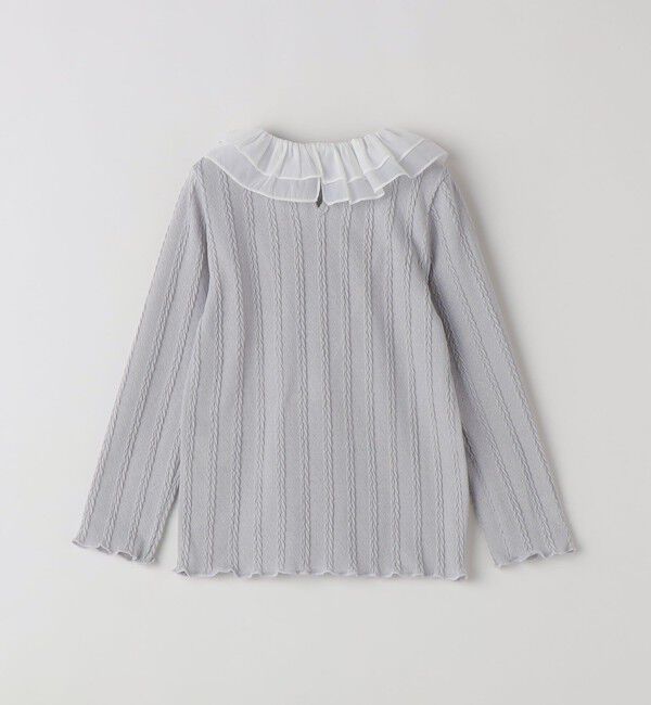 SHIPS Colors 「SHIPS Colors:100～130cm /〈洗濯機可能〉ケーブル チュールカラー ロンT」|Tシャツ・カットソー|