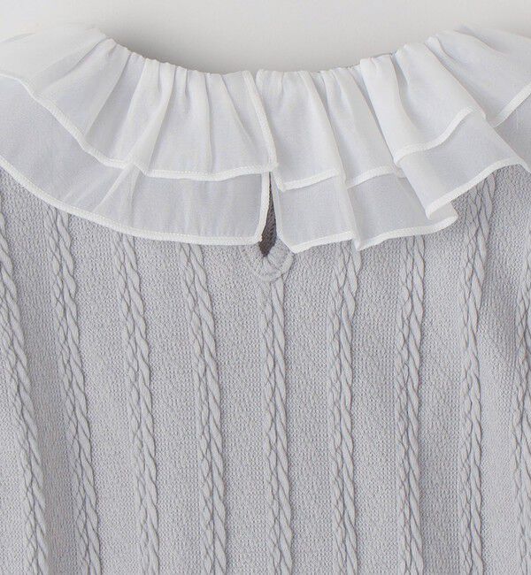 SHIPS Colors 「SHIPS Colors:100～130cm /〈洗濯機可能〉ケーブル チュールカラー ロンT」|Tシャツ・カットソー|