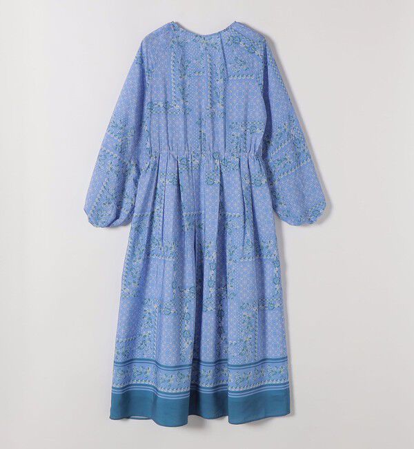 quaranciel「《予約》quaranciel:〈洗濯機可能〉フラワー スカーフ プリント Vネック フレア ワンピース」|ワンピース|