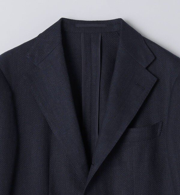 SHIPS「SHIPS: Lanificio di Pray ヘリンボーン ネイビー ジャケット」|テーラードジャケット|